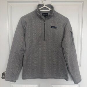 Patagonia Better Sweater half zip Frozen Jaquard textured salt gray size S